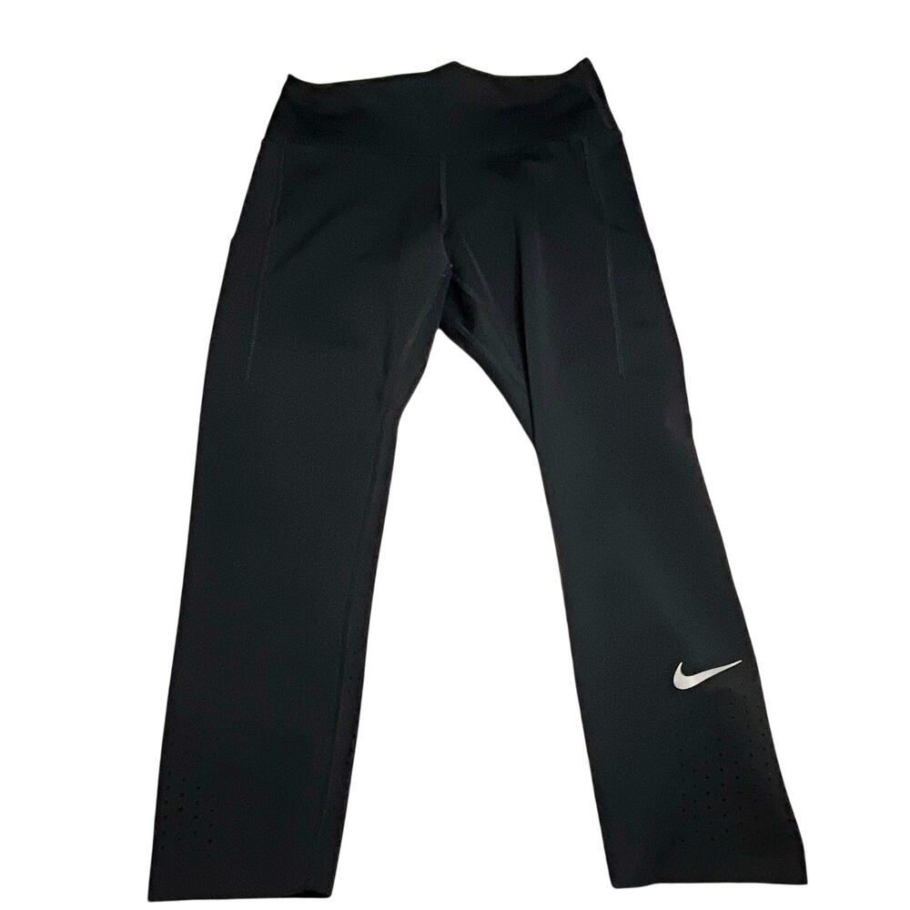Nike Dri-FIT Women's Black High Rise Ankle Leggings Pockets Size Small(0031)